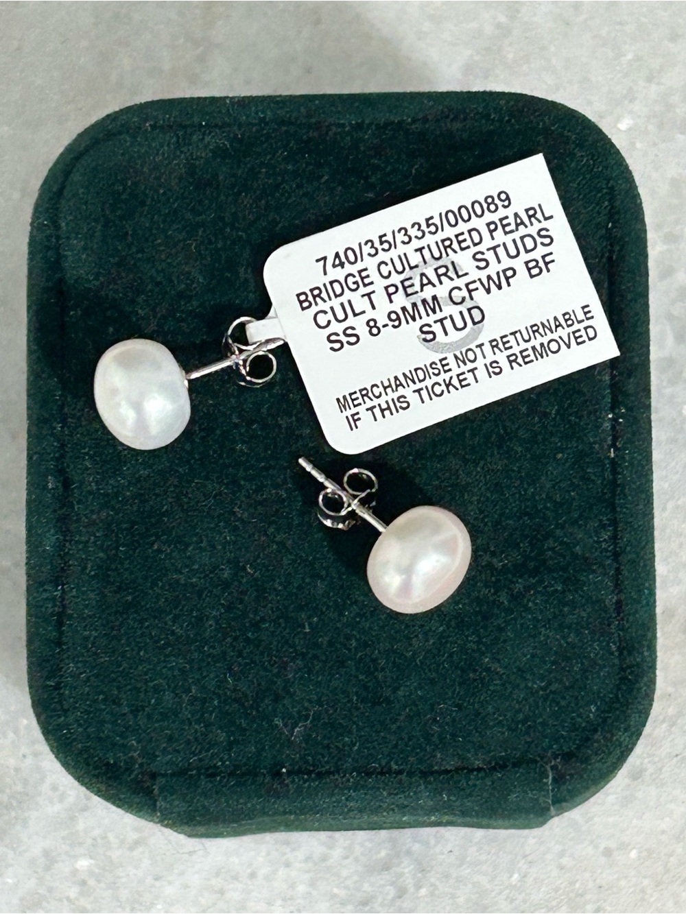 Cultured Pearl (Genuine) Stud Earrings with Sterling Silver Post and Backs 💥NWT💥 - Picture 2 of 2